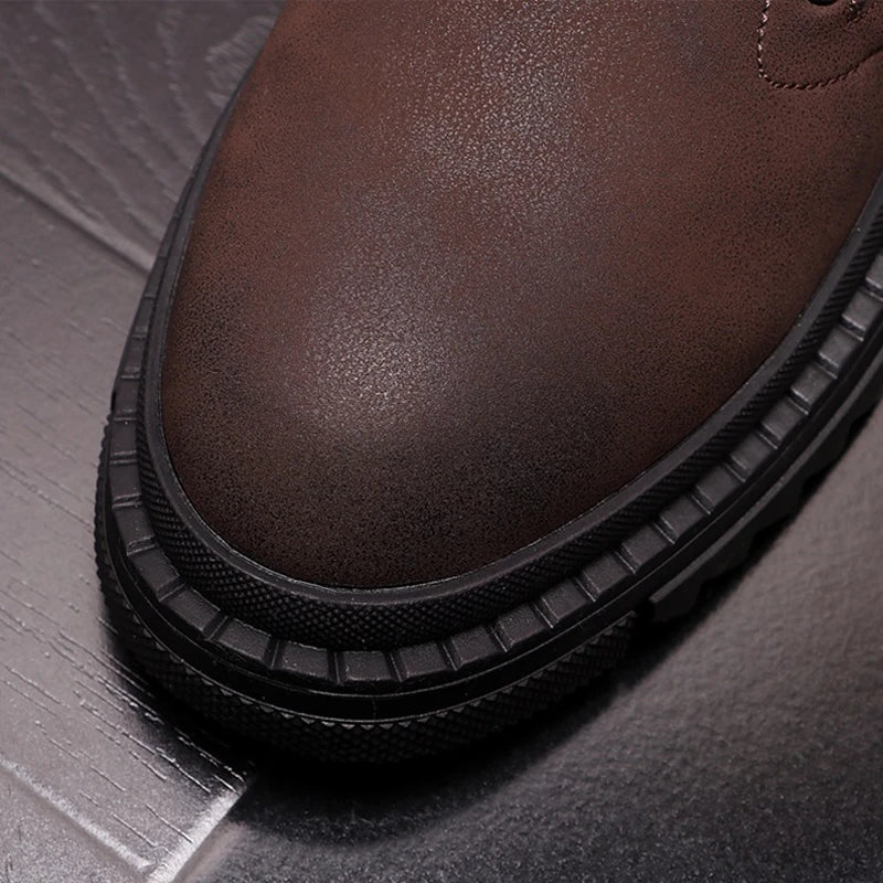 Men's Chelsea Boots Leather Platform Shoes