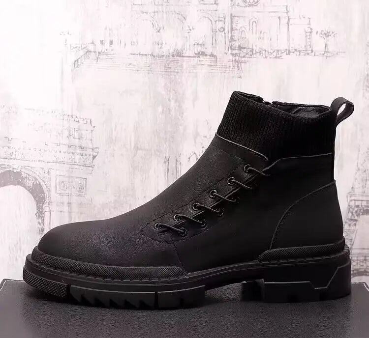 Men's Chelsea Boots Leather Platform Shoes