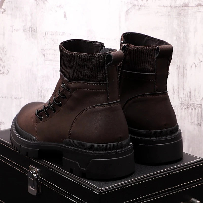 Men's Chelsea Boots Leather Platform Shoes