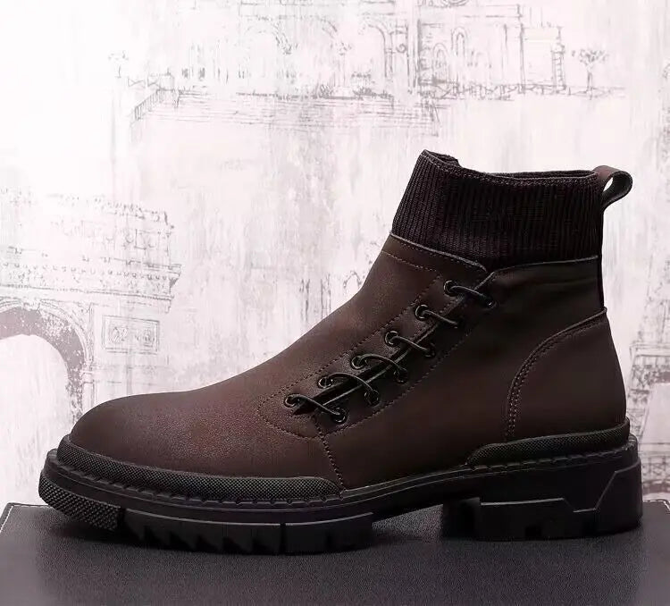 Men's Chelsea Boots Leather Platform Shoes