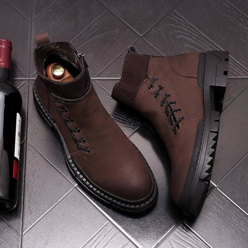 Men's Chelsea Boots Leather Platform Shoes