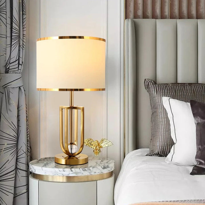 Metal Bedroom Bedside Table Lamp – Nordic Crystal Reading & Night Light