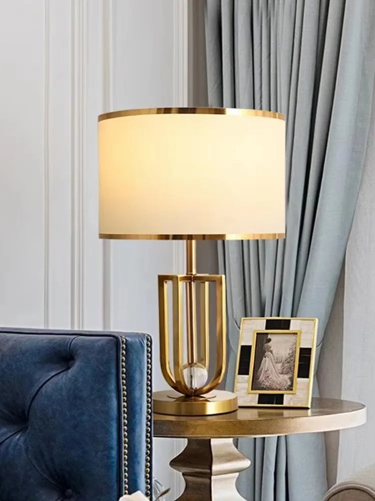 Metal Bedroom Bedside Table Lamp – Nordic Crystal Reading & Night Light