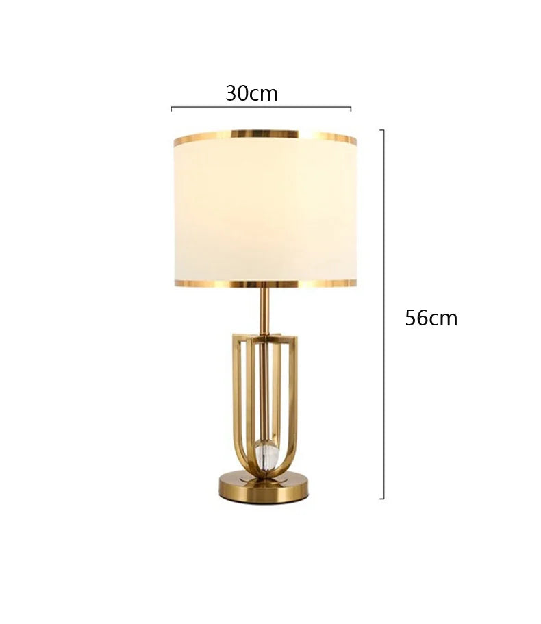 Metal Bedroom Bedside Table Lamp – Nordic Crystal Reading & Night Light