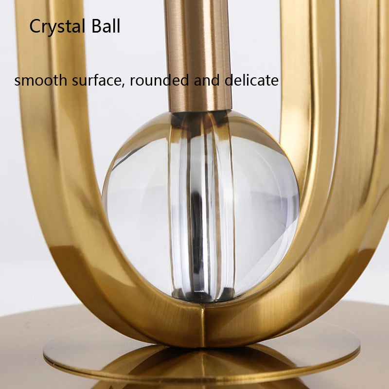 Metal Bedroom Bedside Table Lamp – Nordic Crystal Reading & Night Light