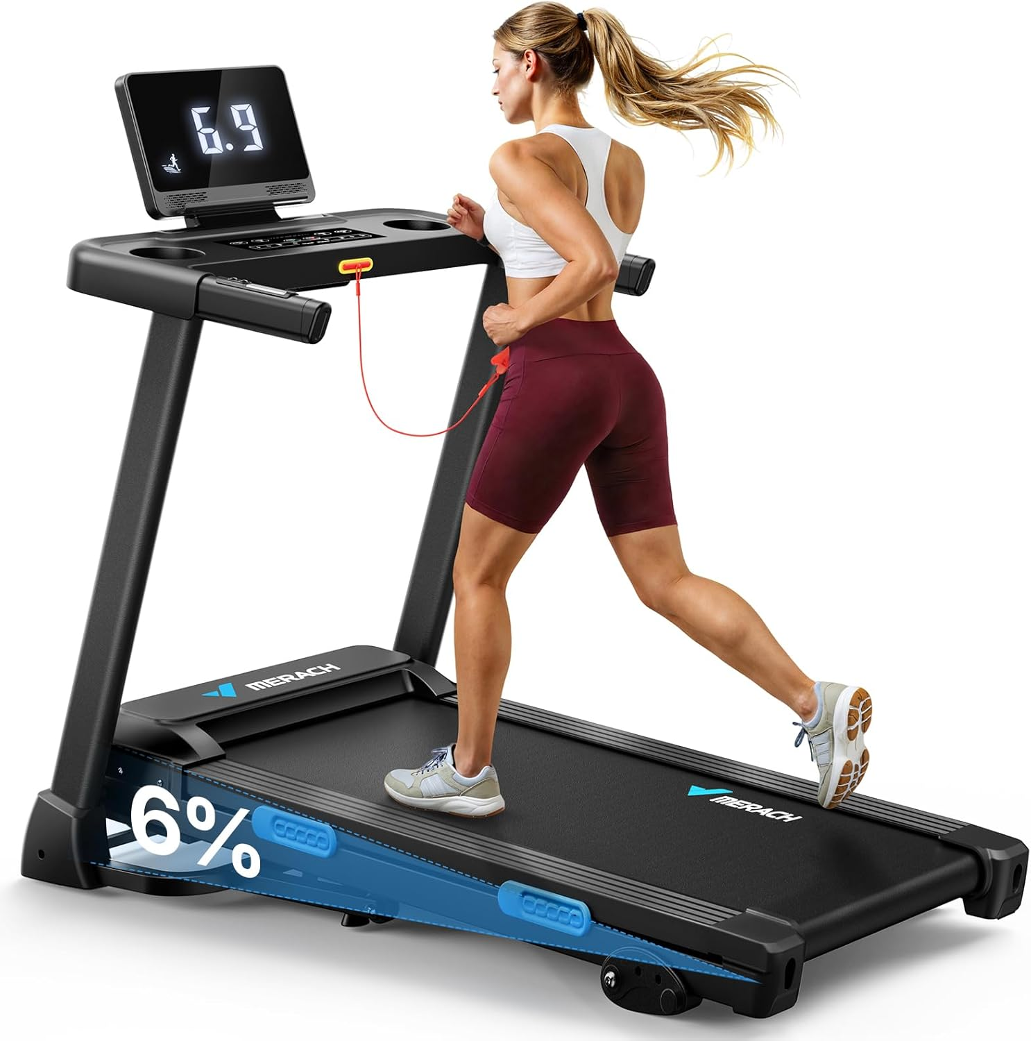 Modern  7-Layer Belt LED Treadmill with APP Control