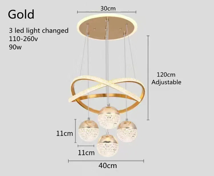 Modern Nordic LED Chandelier – Three-Color Dining & lamp; Living Room Pendant Light