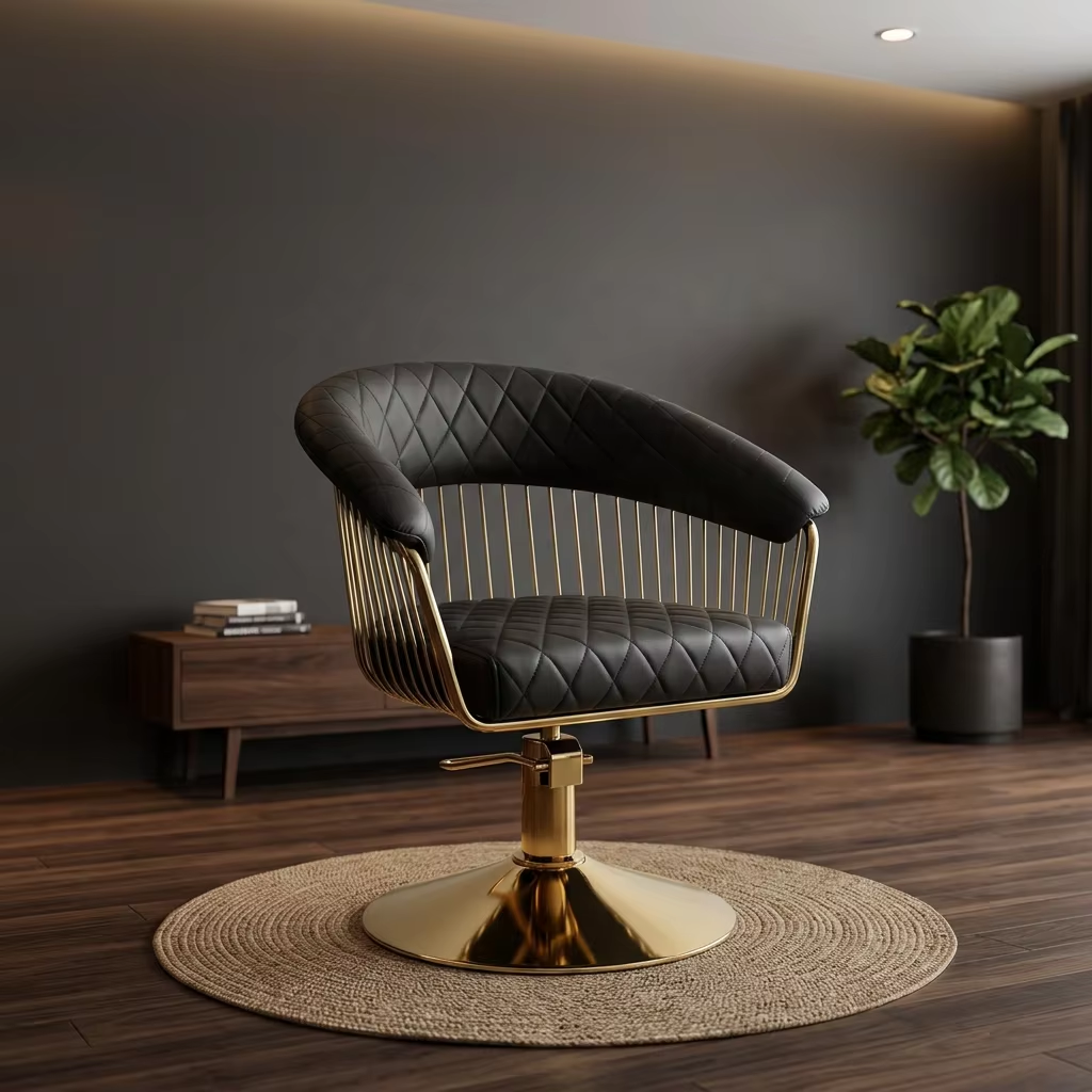 Modern Luxury Barber Chair with Adjustable Hydraulic Lift for Professional Salons