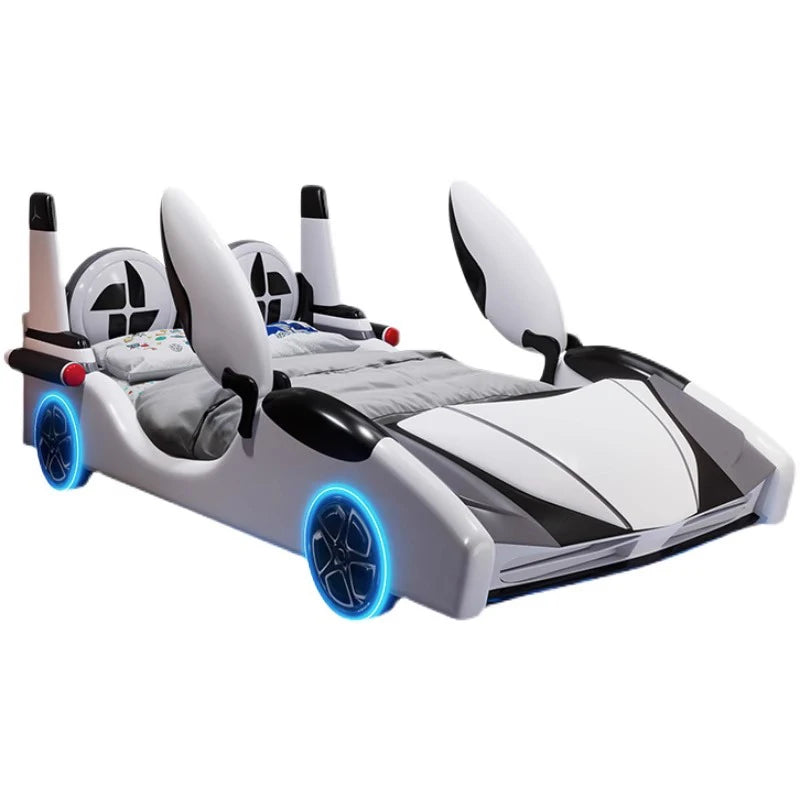 Modern Kids Wooden Car Bed with Music and Lights – Luxury Children's Bedroom Furniture
