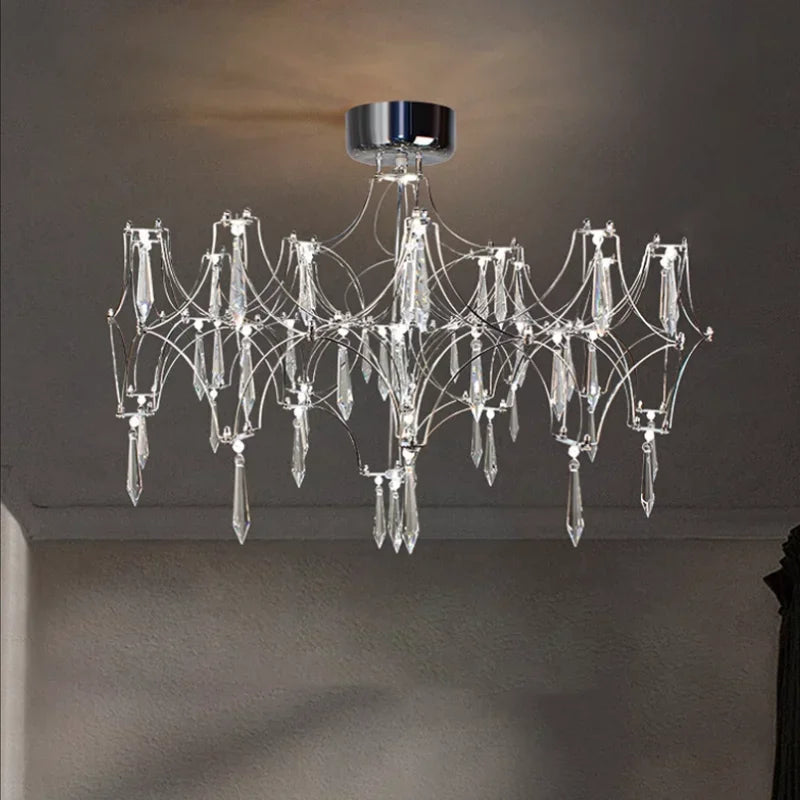 Modern Crystal LED Chandelier Gold Firefly Lustre for Luxury Interiors
