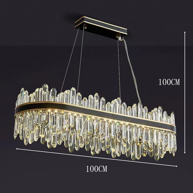 Modern Crystal Stair Chandelier LED Ceiling Hanging Light for Luxury Interiors