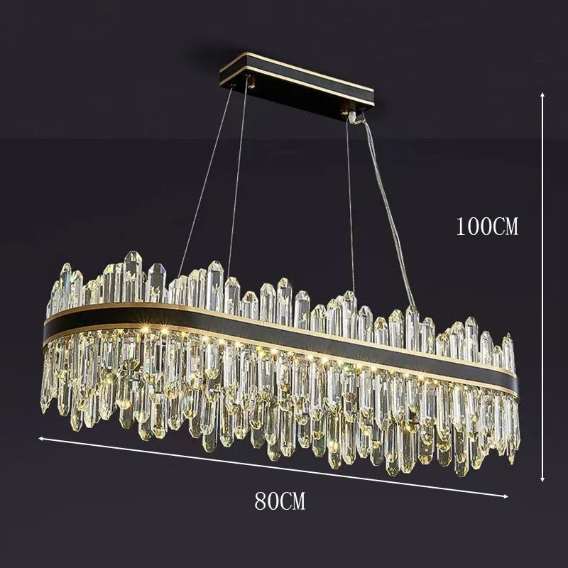 Modern Crystal Stair Chandelier LED Ceiling Hanging Light for Luxury Interiors