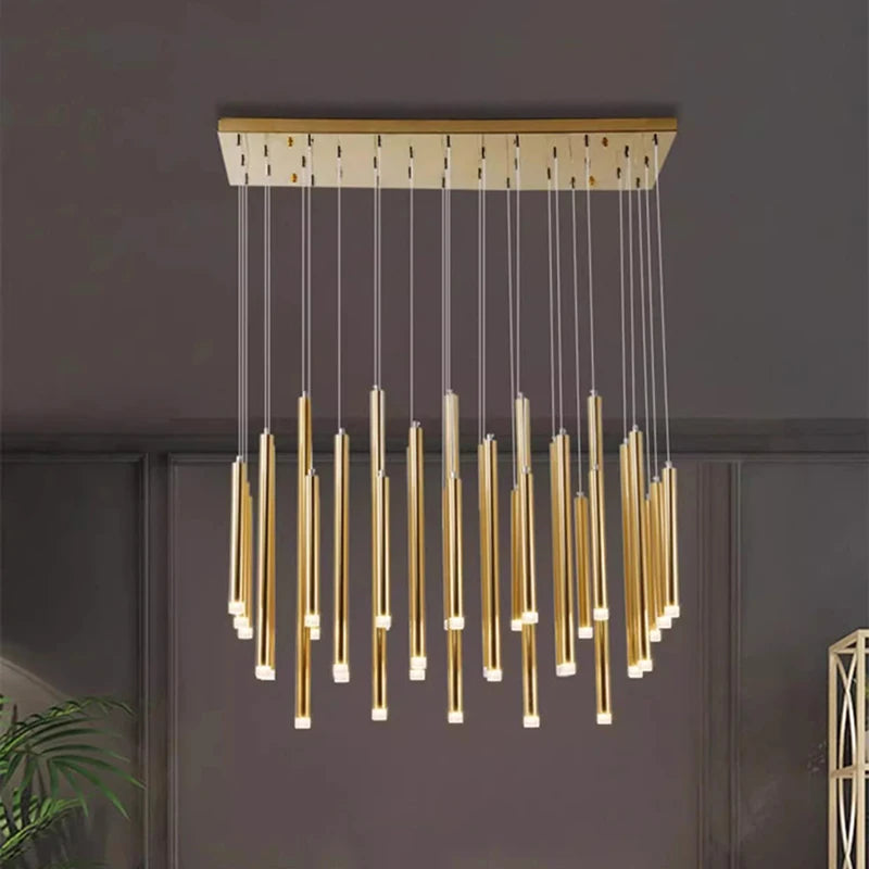 Modern Crystal Staircase Chandelier – Luxury LED Pendant Ceiling Light for High Ceilings, Living Room