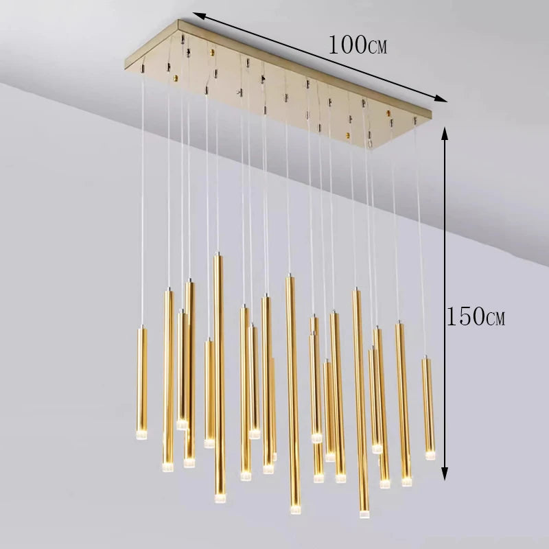 Modern Crystal Staircase Chandelier – Luxury LED Pendant Ceiling Light for High Ceilings, Living Room