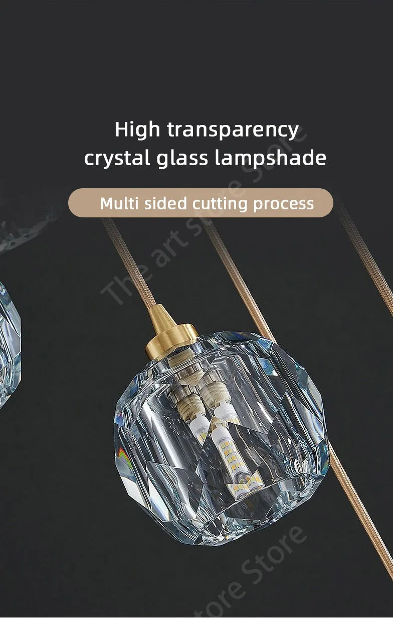 Modern Crystal Staircase Chandelier – Luxury LED Pendant Ceiling Light for High Ceilings, Living Room