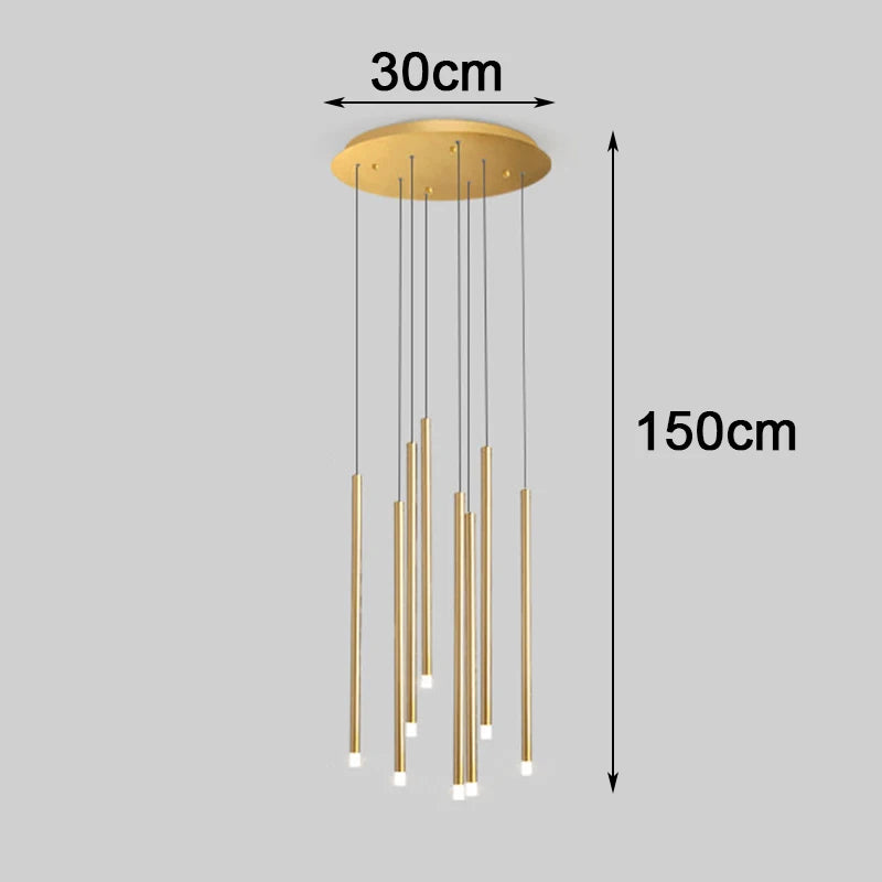 Modern Crystal Staircase Chandelier – Luxury LED Pendant Ceiling Light for High Ceilings, Living Room