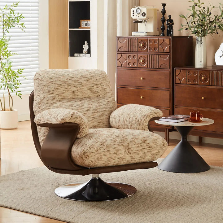 Modern Luxury Swivel Lounge Chair | Metal Frame Accent Armchair for Hotels, Apartments &amp; Living Rooms