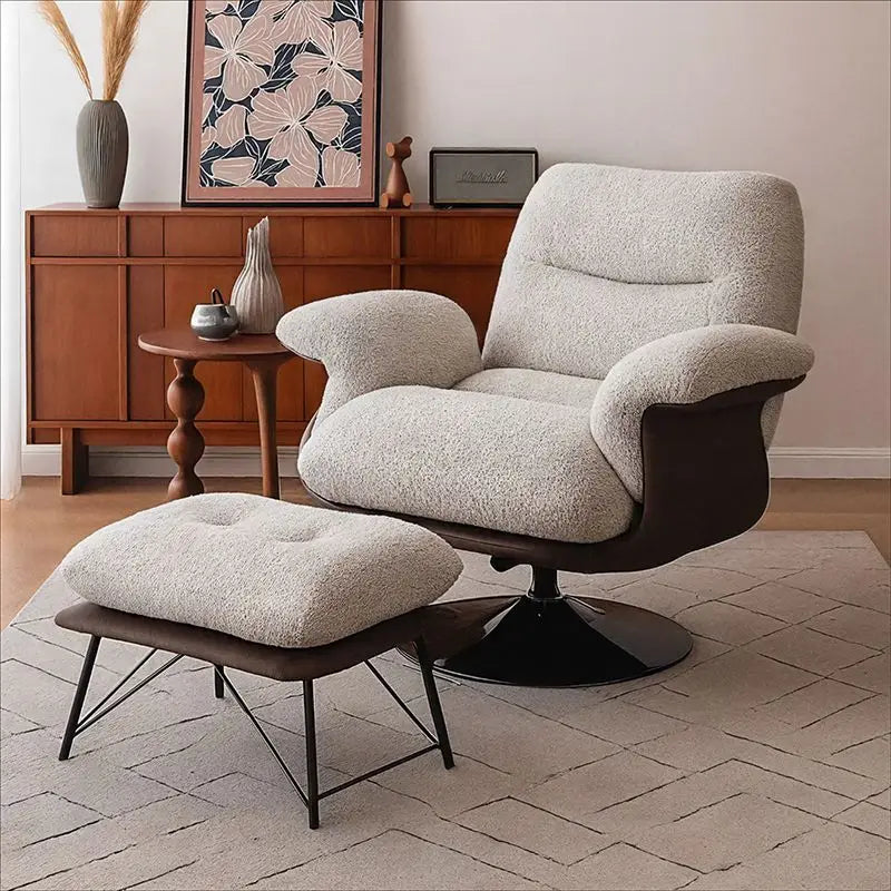 Modern Luxury Swivel Lounge Chair | Metal Frame Accent Armchair for Hotels, Apartments &amp; Living Rooms