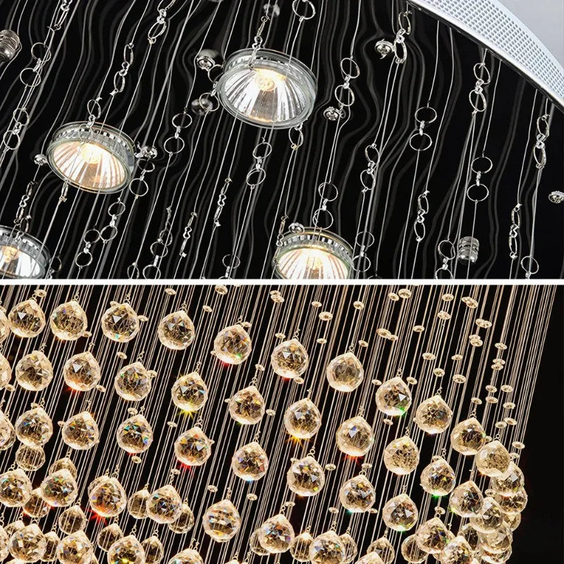 Modern Double Sphere Crystal Chandelier – Luxury Pendant Ceiling Light