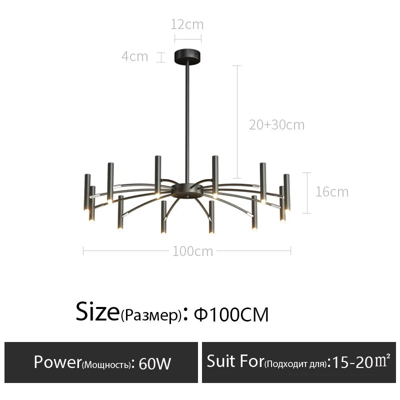 Modern LED Nordic Ceiling Chandelier for Living Room &amp; Dining Room