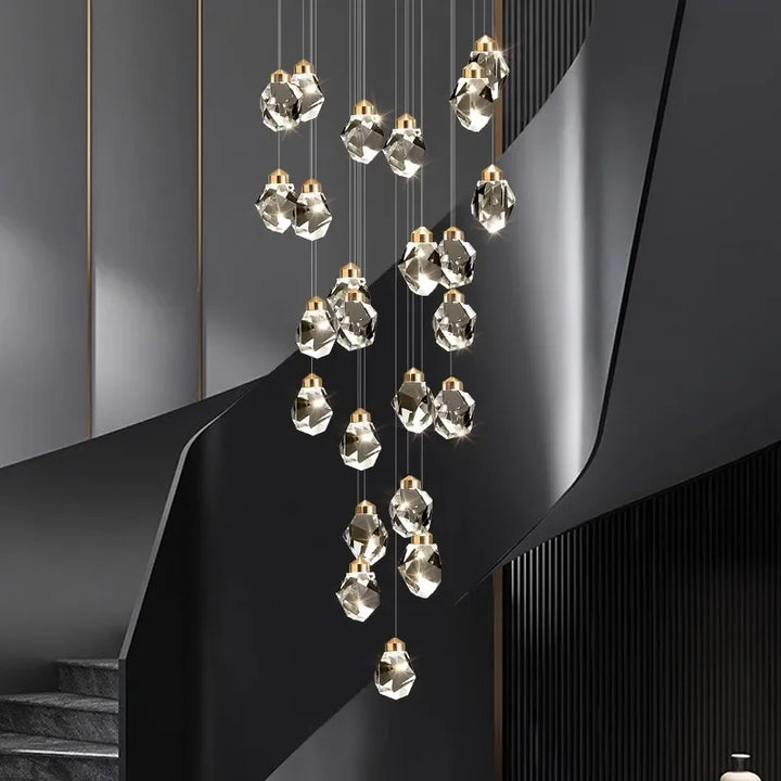 Modern Large Aluminum Chain Tassel Chandelier