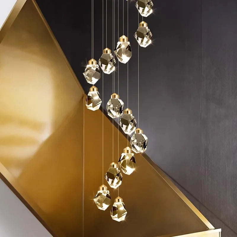 Modern Large Aluminum Chain Tassel Chandelier