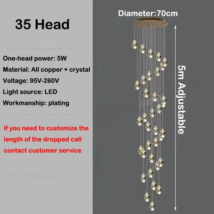 Modern Large Aluminum Chain Tassel Chandelier