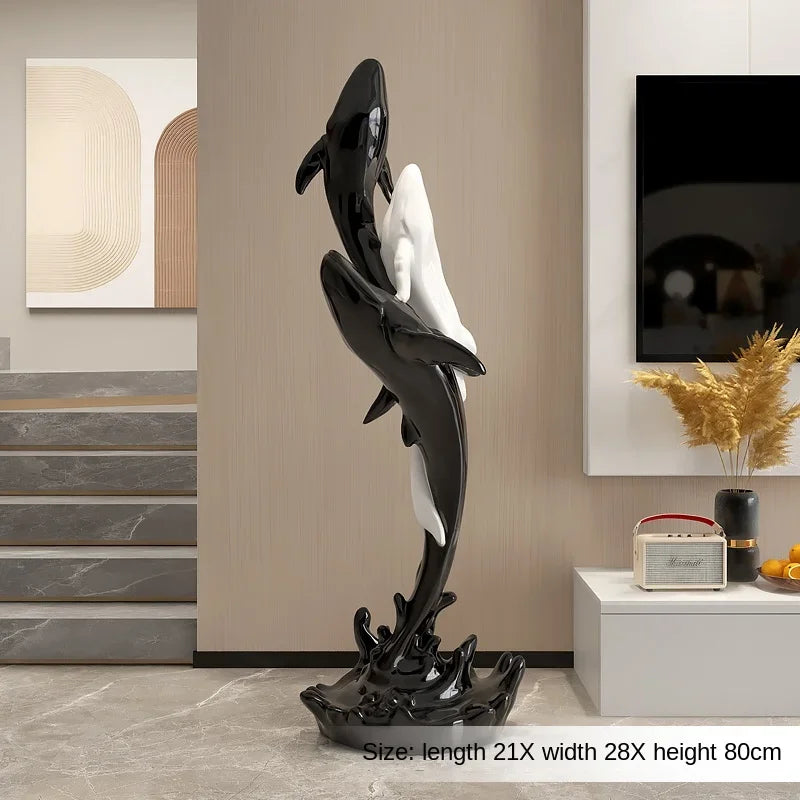 Modern Whale Sculpture – Nordic Animal Figurine Home Decor