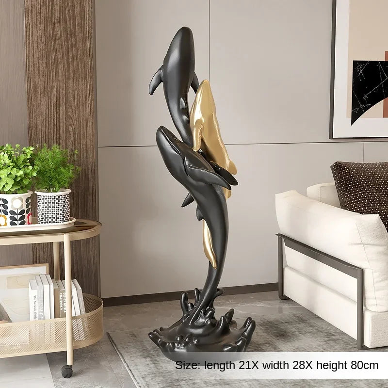 Modern Whale Sculpture – Nordic Animal Figurine Home Decor