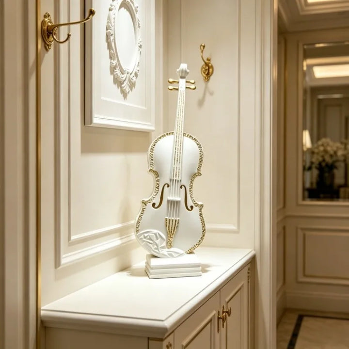 Modern Resin Violin Statue – Luxury Musical Sculpture & Home Decor