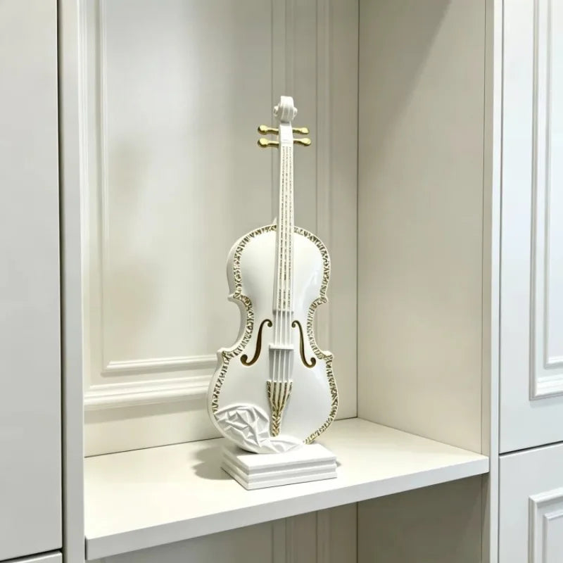 Modern Resin Violin Statue – Luxury Musical Sculpture & Home Decor