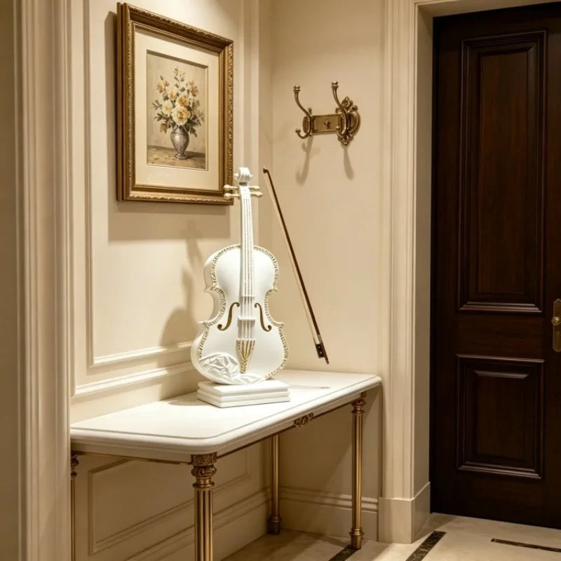 Modern Resin Violin Statue – Luxury Musical Sculpture & Home Decor