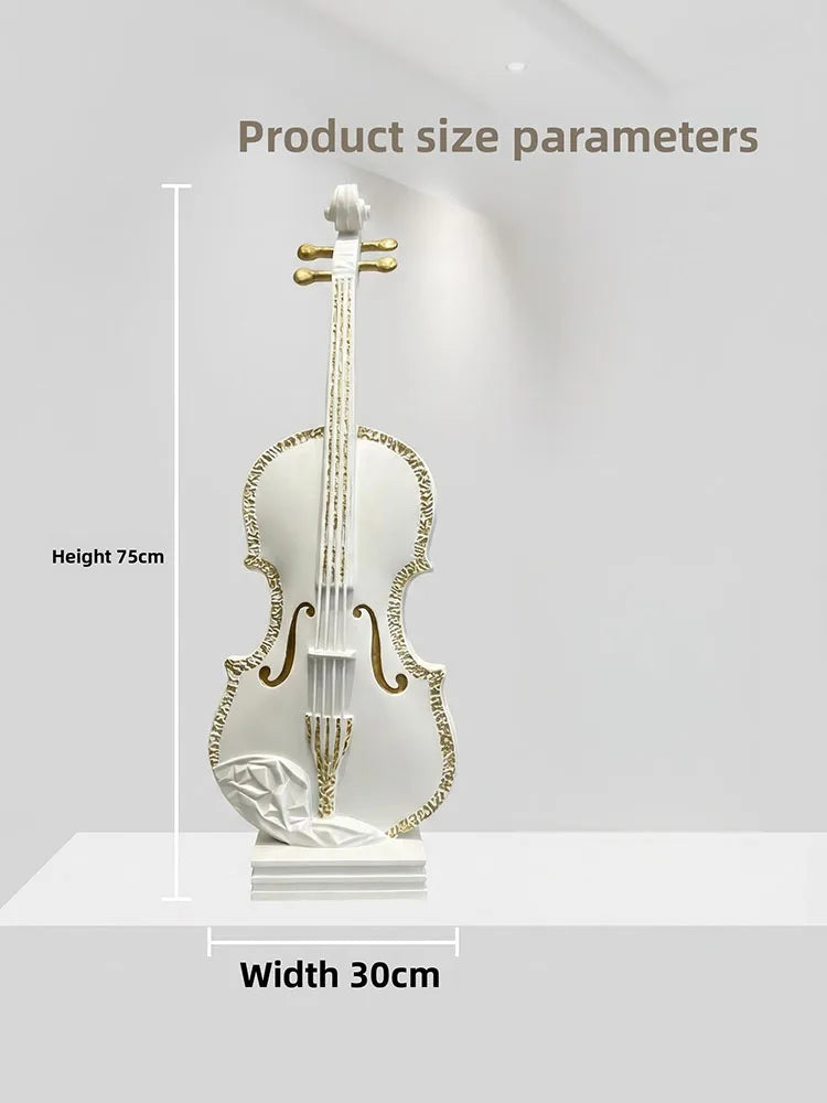 Modern Resin Violin Statue – Luxury Musical Sculpture & Home Decor