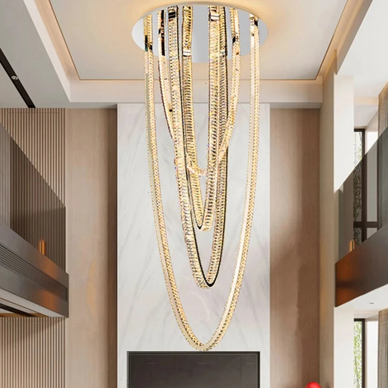 Modern LED Long Pendant Chandelier – Designer Hanging Light for Living &amp; Dining