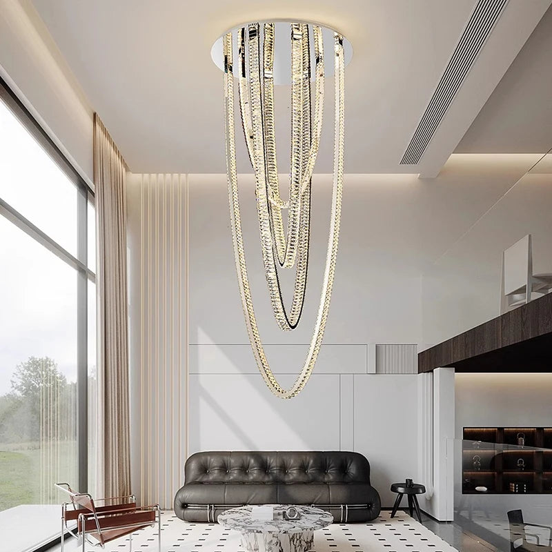 Modern LED Long Pendant Chandelier – Designer Hanging Light for Living &amp; Dining
