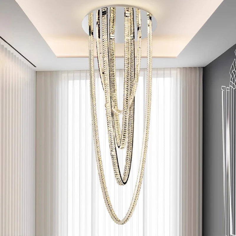 Modern LED Long Pendant Chandelier – Designer Hanging Light for Living &amp; Dining