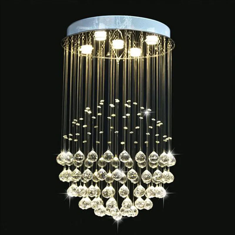 Modern Crystal LED Chandelier – Large Round Luxury Pendant Light for Living Room & Hotel