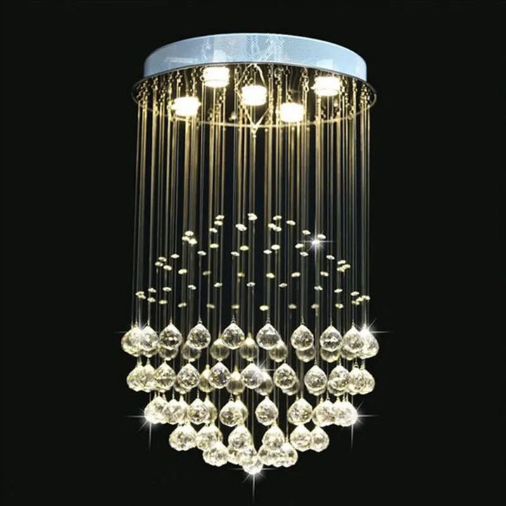 Modern Crystal LED Chandelier – Large Round Luxury Pendant Light for Living Room & Hotel