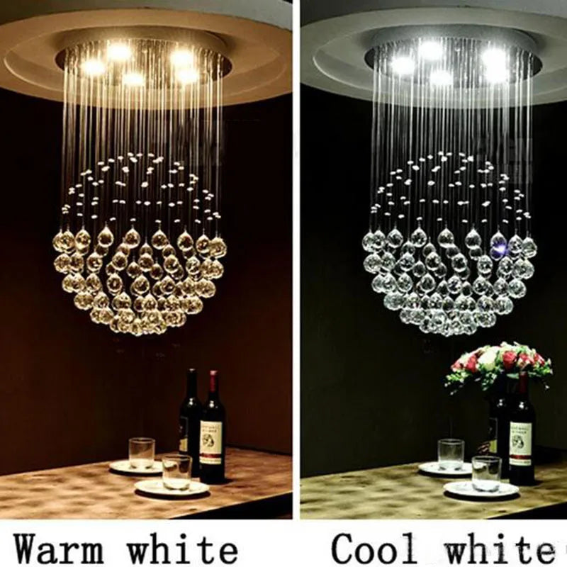Modern Crystal LED Chandelier – Large Round Luxury Pendant Light for Living Room & Hotel