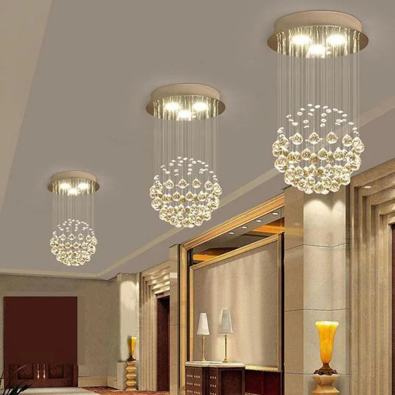 Modern Crystal LED Chandelier – Large Round Luxury Pendant Light for Living Room & Hotel