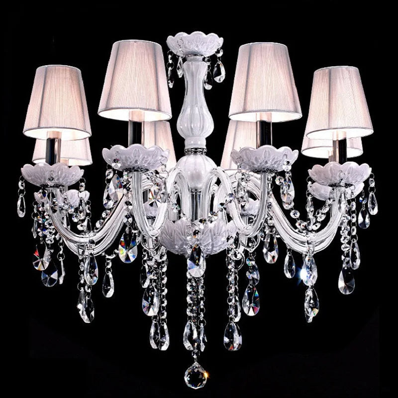Modern Italian Crystal Chandelier – Luxury White Glass Lighting
