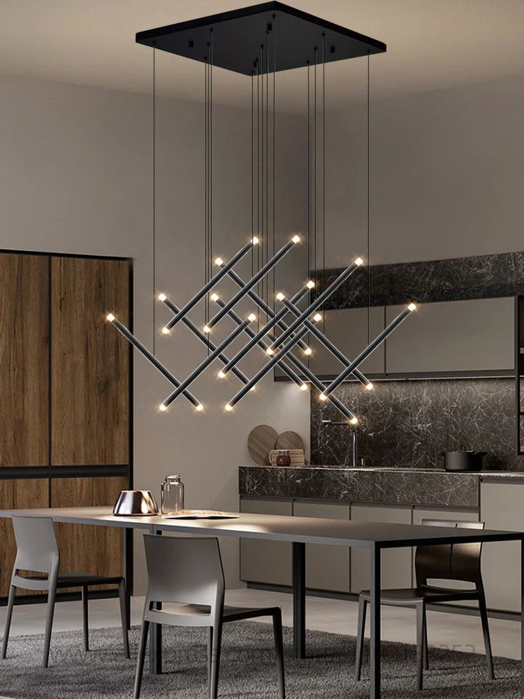 Modern LED Long Pendant Chandelier for Luxury Interiors