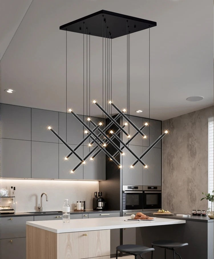 Modern LED Long Pendant Chandelier for Luxury Interiors