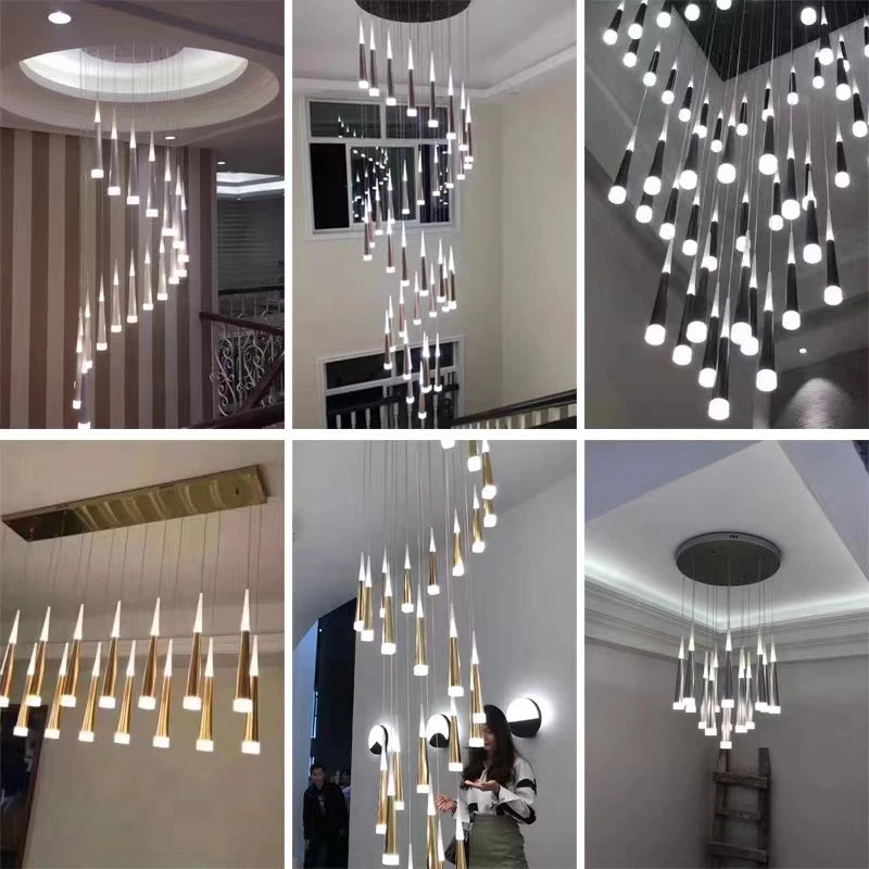 Modern LED Pendant Lights for Stairwells | Suspended Stairwell Lighting Fixture