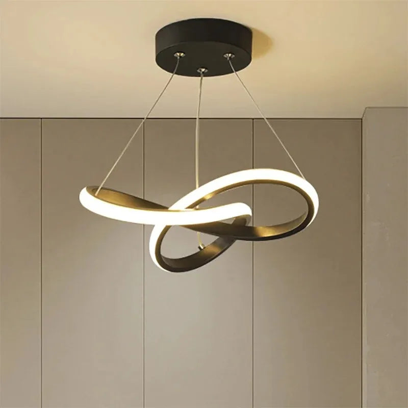 Modern Irregular LED Pendant Light – Creative Bedroom &amp; Dining Room Hanging Lamp