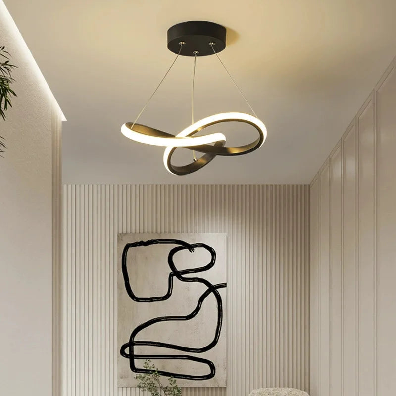 Modern Irregular LED Pendant Light – Creative Bedroom &amp; Dining Room Hanging Lamp