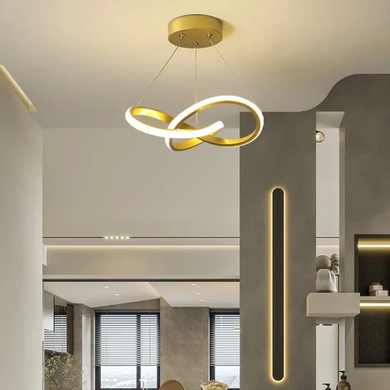 Modern Irregular LED Pendant Light – Creative Bedroom &amp; Dining Room Hanging Lamp