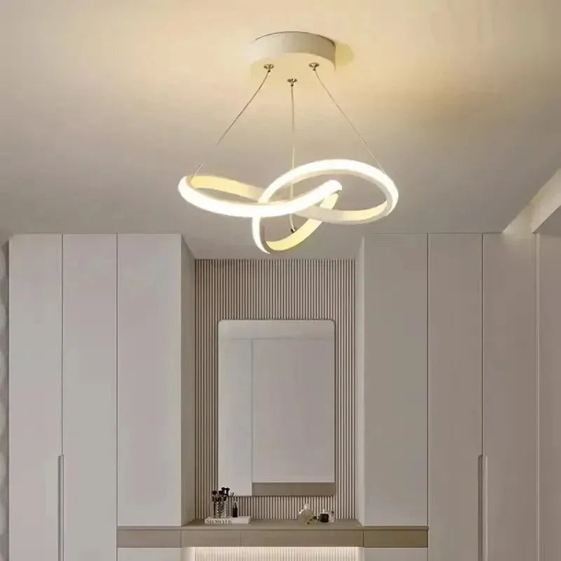 Modern Irregular LED Pendant Light – Creative Bedroom &amp; Dining Room Hanging Lamp