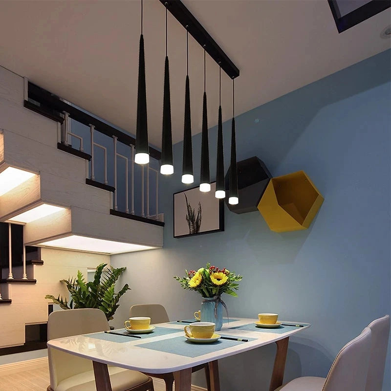Modern LED Black Staircase Ceiling Chandelier