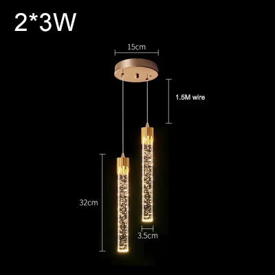Modern Luxury Crystal Pendant Lamp – Bedroom, Living Room & Kitchen Lighting